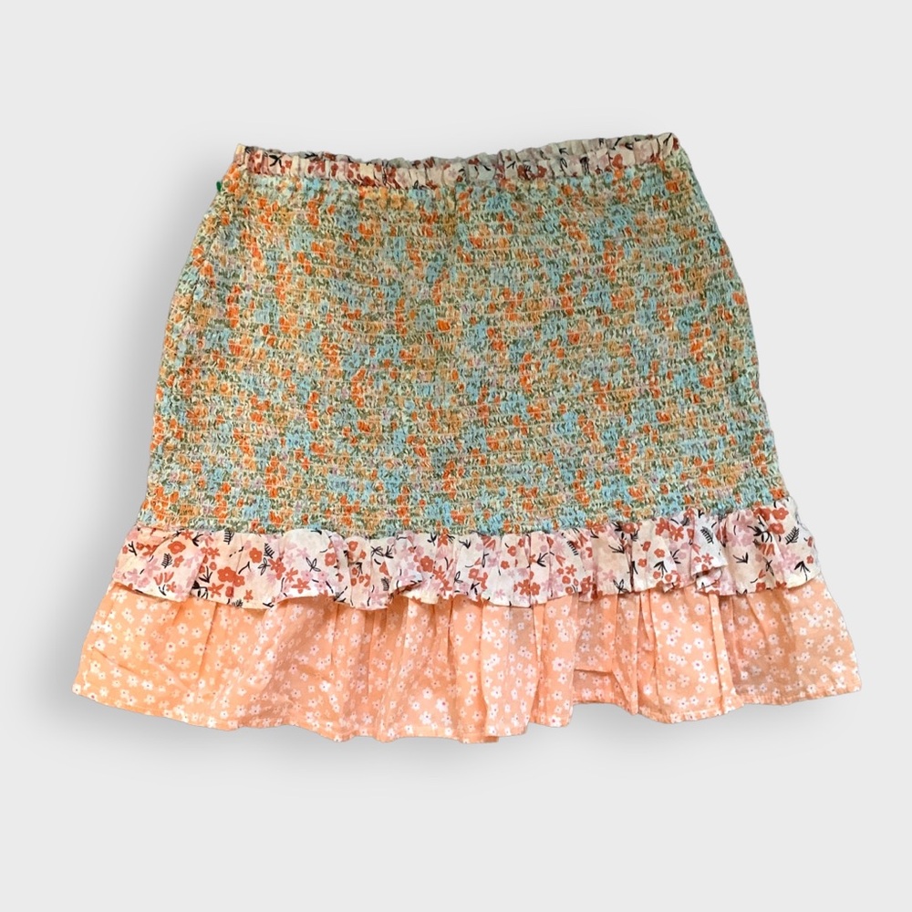 American Eagle Outfitters Floral Mini Skirt - Green and Orange
